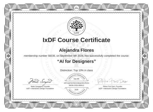 AI for Designers certificate