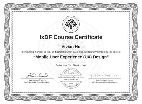 Mobile User Experience (UX) Design certificate