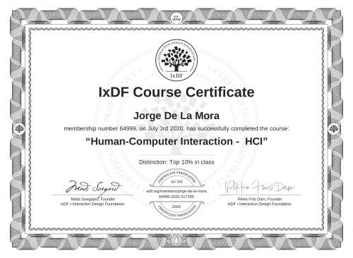 Human-Computer Interaction -  HCI certificate