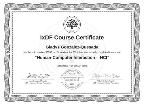 Human-Computer Interaction -  HCI certificate