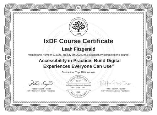 Accessibility in Practice: Build Digital Experiences Everyone Can Use certificate