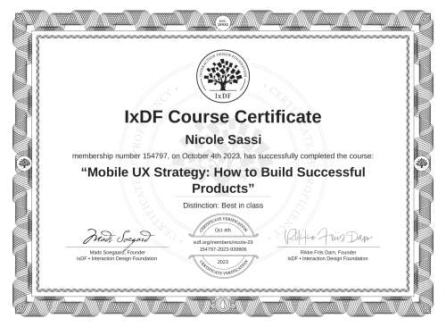 Mobile UX Strategy: How to Build Successful Products certificate