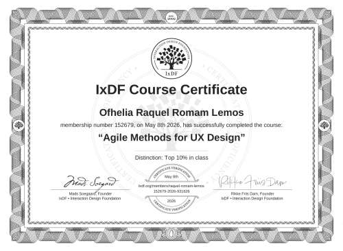 Agile Methods for UX Design certificate