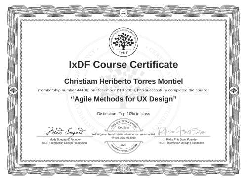 Agile Methods for UX Design certificate