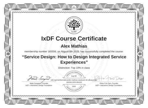 Service Design: How to Design Integrated Service Experiences certificate