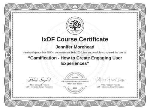 Gamification - How to Create Engaging User Experiences certificate