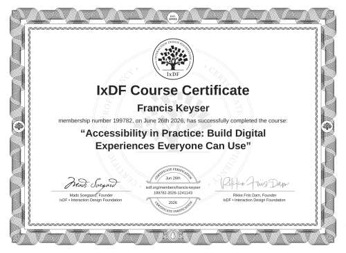 Accessibility in Practice: Build Digital Experiences Everyone Can Use certificate