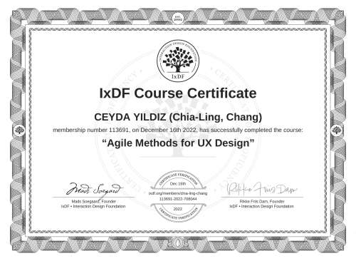 Agile Methods for UX Design certificate