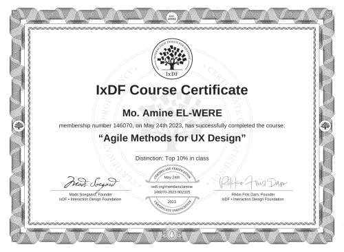 Agile Methods for UX Design certificate