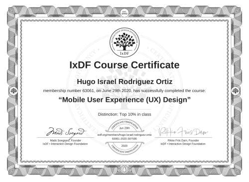 Mobile User Experience (UX) Design certificate