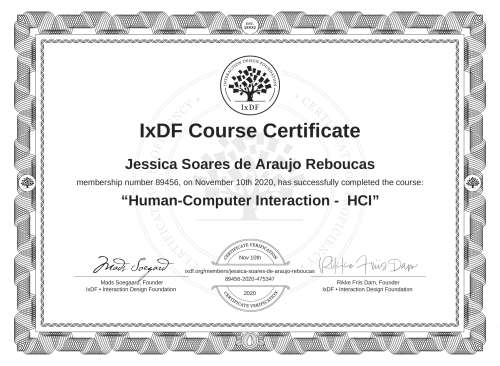 Human-Computer Interaction -  HCI certificate