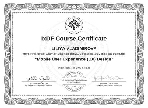 Mobile User Experience (UX) Design certificate