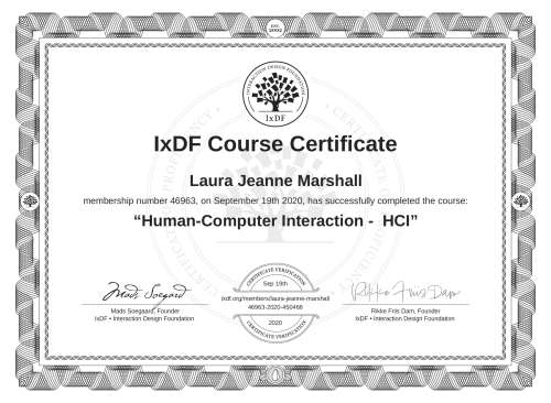 Human-Computer Interaction -  HCI certificate