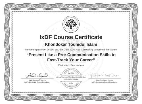 Present Like a Pro: Communication Skills to Fast-Track Your Career certificate