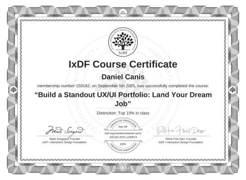Build a Standout UX/UI Portfolio: Land Your Dream Job certificate
