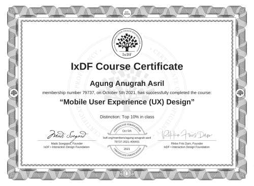 Mobile User Experience (UX) Design certificate