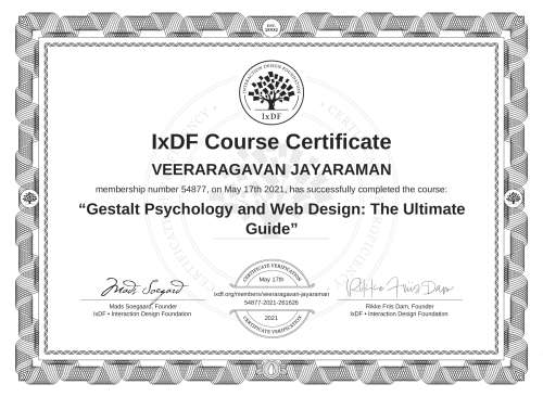 Gestalt Psychology and Web Design: The Ultimate Guide certificate