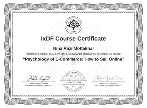 Psychology of E-Commerce: How to Sell Online certificate