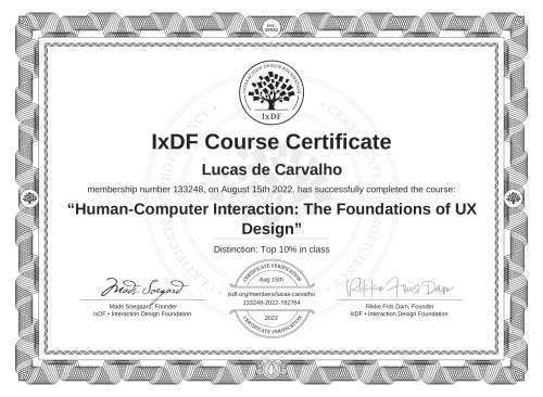 Human-Computer Interaction: The Foundations of UX Design certificate