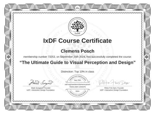 The Ultimate Guide to Visual Perception and Design certificate