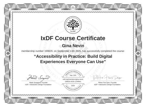 Accessibility in Practice: Build Digital Experiences Everyone Can Use certificate