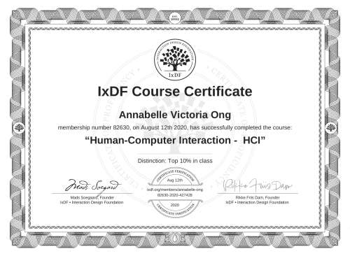 Human-Computer Interaction -  HCI certificate