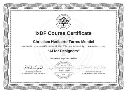 AI for Designers certificate