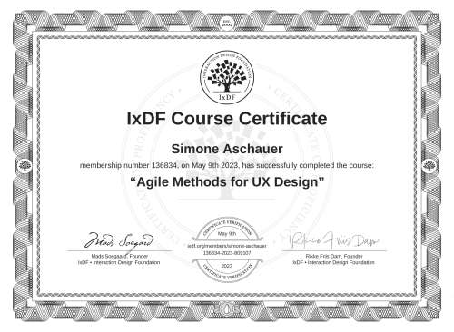 Agile Methods for UX Design certificate