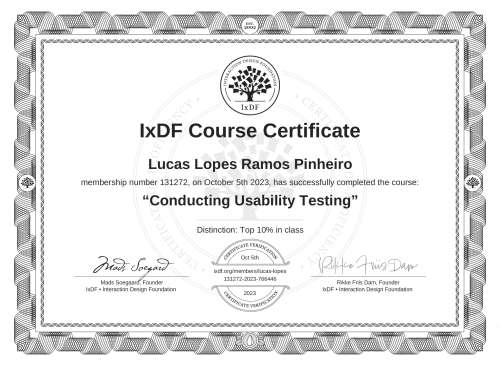 Conducting Usability Testing certificate