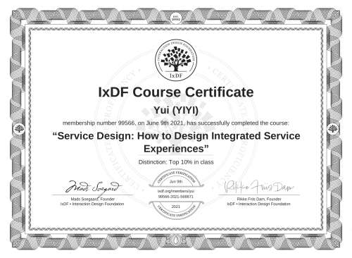 Service Design: How to Design Integrated Service Experiences certificate