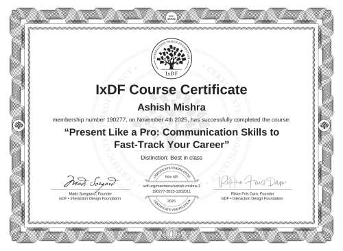 Present Like a Pro: Communication Skills to Fast-Track Your Career certificate