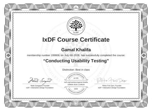Conducting Usability Testing certificate