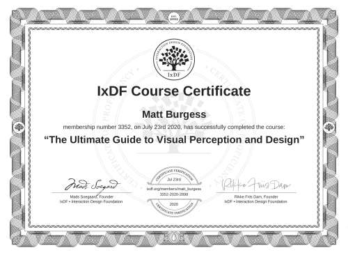 The Ultimate Guide to Visual Perception and Design certificate