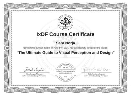 The Ultimate Guide to Visual Perception and Design certificate