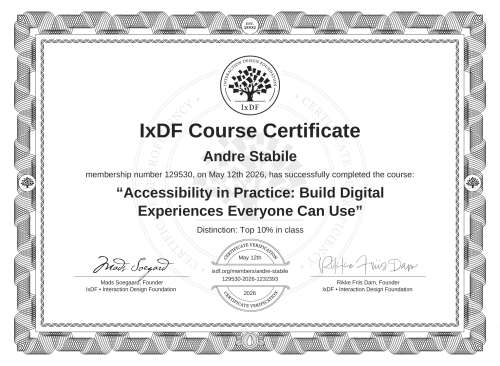 Accessibility in Practice: Build Digital Experiences Everyone Can Use certificate