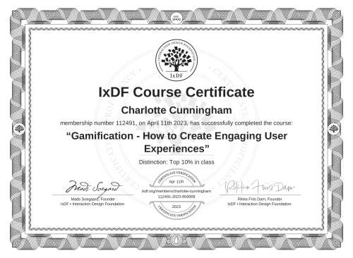 Gamification - How to Create Engaging User Experiences certificate