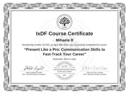 Present Like a Pro: Communication Skills to Fast-Track Your Career certificate