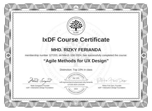 Agile Methods for UX Design certificate