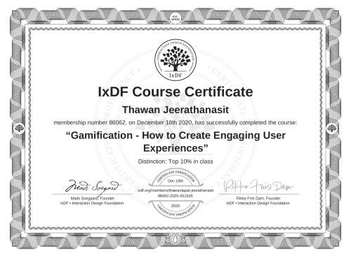 Gamification - How to Create Engaging User Experiences certificate