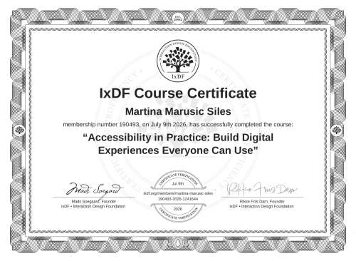 Accessibility in Practice: Build Digital Experiences Everyone Can Use certificate