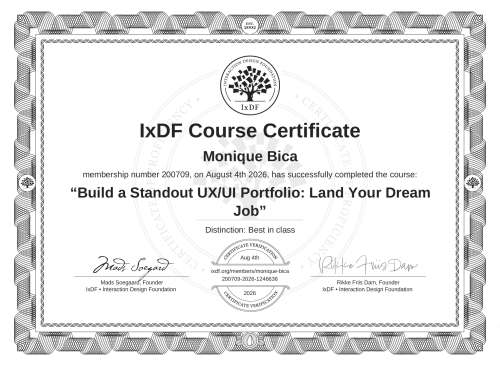 Build a Standout UX/UI Portfolio: Land Your Dream Job certificate