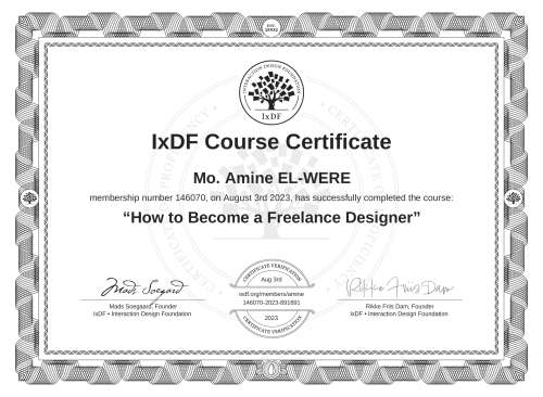How to Become a Freelance Designer certificate