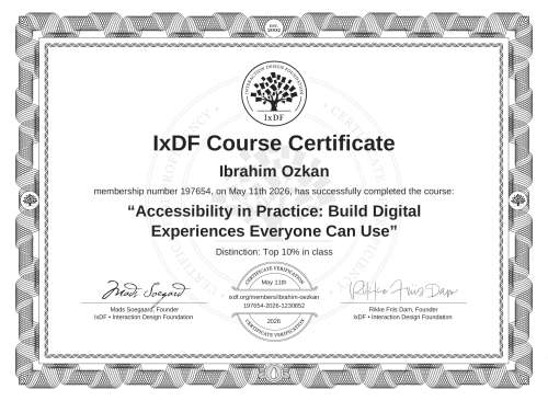 Accessibility in Practice: Build Digital Experiences Everyone Can Use certificate