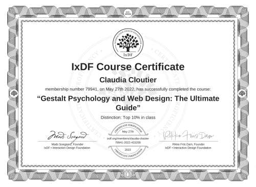 Gestalt Psychology and Web Design: The Ultimate Guide certificate