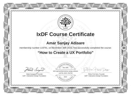 How to Create a UX Portfolio certificate