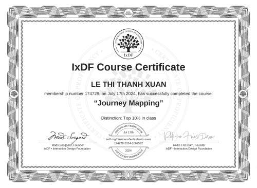 Journey Mapping certificate