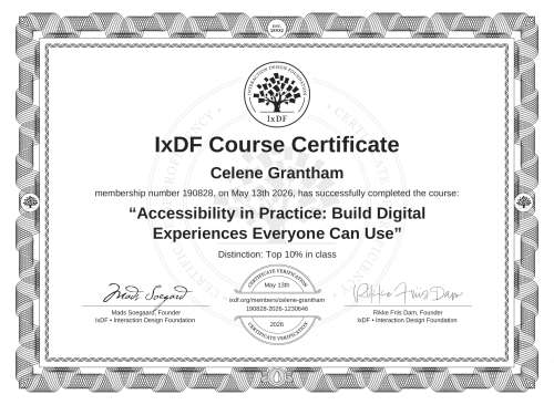 Accessibility in Practice: Build Digital Experiences Everyone Can Use certificate