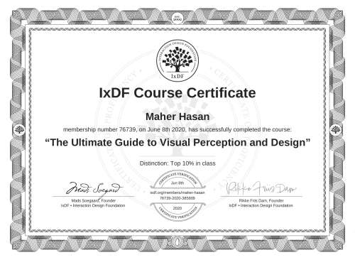 The Ultimate Guide to Visual Perception and Design certificate