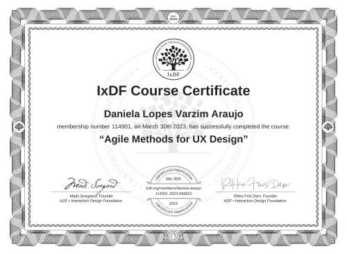 Agile Methods for UX Design certificate