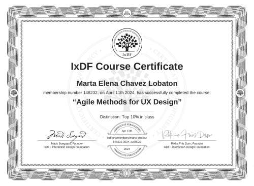 Agile Methods for UX Design certificate